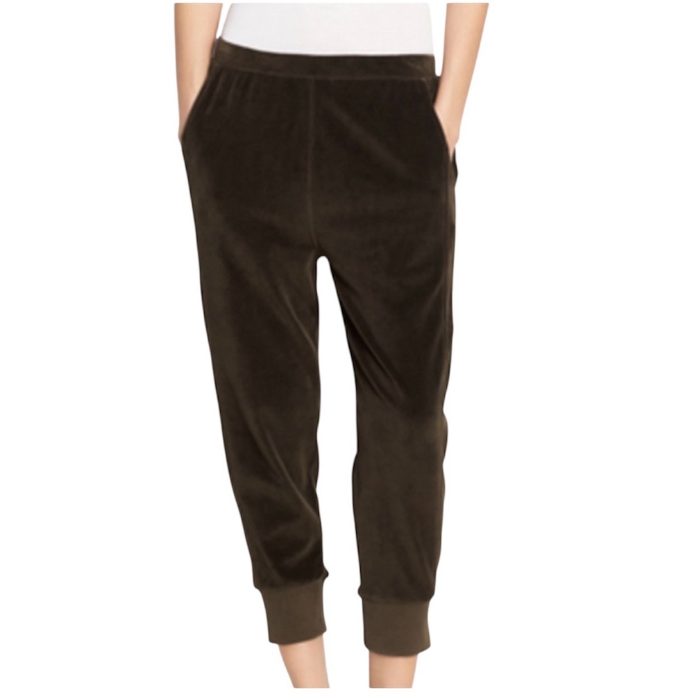 VINCE Velour Cuffed Jogger Pants Sz Small Brown